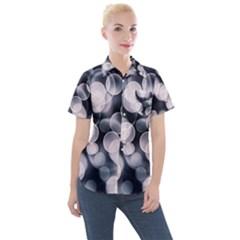 Ball Decoration Lights Women s Short Sleeve Pocket Shirt