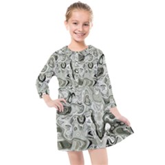 Abstract Stone Texture Kids  Quarter Sleeve Shirt Dress by Bajindul