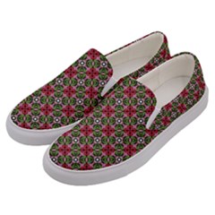 Decorative Flower Men s Canvas Slip Ons by Bajindul