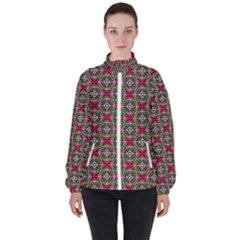 Decorative Flower Women s High Neck Windbreaker by Bajindul