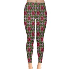 Decorative Flower Inside Out Leggings by Bajindul