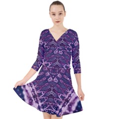 Purple Love Quarter Sleeve Front Wrap Dress by KirstenStar