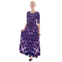 Purple Love Half Sleeves Maxi Dress