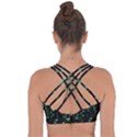 Botanical Dark Print Cross String Back Sports Bra View2