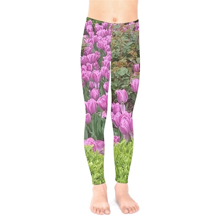 Late April Purple Tulip Kids  Legging