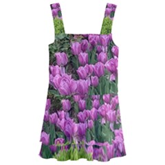 Late April Purple Tulip Kids  Layered Skirt Swimsuit by Riverwoman