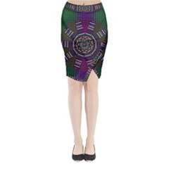 Orchid Landscape With A Star Midi Wrap Pencil Skirt by pepitasart