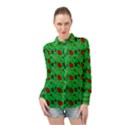 Bugs Pattern Long Sleeve Chiffon Shirt View1