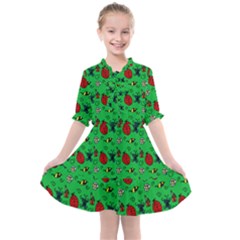 Bugs Pattern Kids  All Frills Chiffon Dress