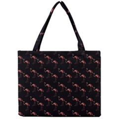 Flamingo Pattern Black Mini Tote Bag by snowwhitegirl