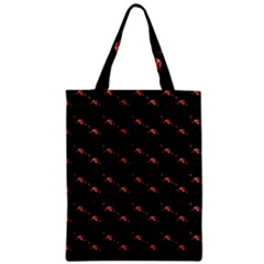 Flamingo Pattern Black Zipper Classic Tote Bag by snowwhitegirl