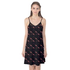 Flamingo Pattern Black Camis Nightgown by snowwhitegirl