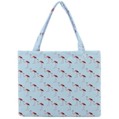 Flamingo Pattern Blue Mini Tote Bag by snowwhitegirl