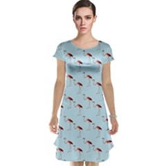 Flamingo Pattern Blue Cap Sleeve Nightdress by snowwhitegirl