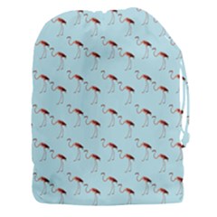 Flamingo Pattern Blue Drawstring Pouch (xxxl)