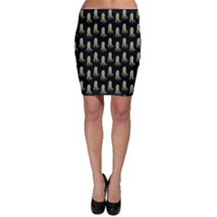 Cactus Black Pattern Bodycon Skirt by snowwhitegirl