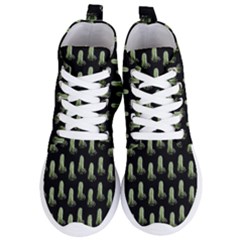 Cactus Black Pattern Women s Lightweight High Top Sneakers by snowwhitegirl