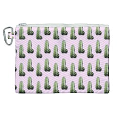 Cactus Pink Pattern Canvas Cosmetic Bag (xl)