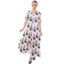 Cactus Pink Pattern Waist Tie Boho Maxi Dress View1