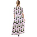 Cactus Pink Pattern Waist Tie Boho Maxi Dress View2