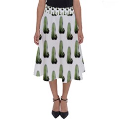 Cactus White Pattern Perfect Length Midi Skirt by snowwhitegirl