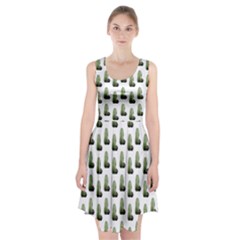 Cactus White Pattern Racerback Midi Dress