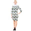 Cactus White Pattern Quarter Sleeve Hood Bodycon Dress View2