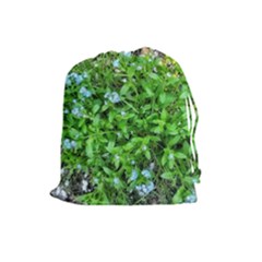 Forget Me Not Drawstring Pouch (large) by Riverwoman