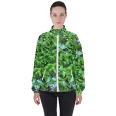 Forget Me Not Women s High Neck Windbreaker by Riverwoman