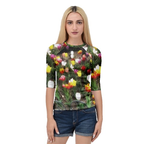 Tulips  Quarter Sleeve Raglan Tee by Riverwoman