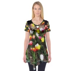 Tulips  Short Sleeve Tunic  by Riverwoman