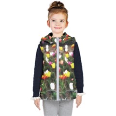 Tulips  Kids  Hooded Puffer Vest by Riverwoman