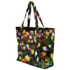 Tulips  Zip Up Canvas Bag by Riverwoman