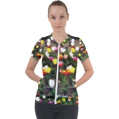 Tulips  Short Sleeve Zip Up Jacket