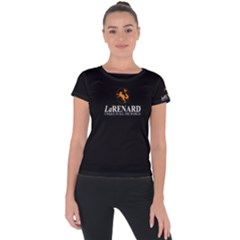 Black & Orange - Larenard Sportswear - By Larenard Studios Short Sleeve Sports Top  by LaRenard