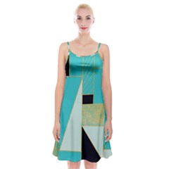 Turquoise,black And Gold Spaghetti Strap Velvet Dress by VeataAtticus