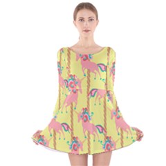 Unicorn Carousel Long Sleeve Velvet Skater Dress by VeataAtticus