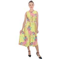 Unicorn Carousel Midi Tie-back Chiffon Dress by VeataAtticus