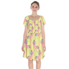 Unicorn Carousel Short Sleeve Bardot Dress