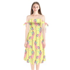 Unicorn Carousel Shoulder Tie Bardot Midi Dress by VeataAtticus