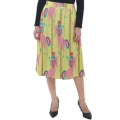 Unicorn Carousel Classic Velour Midi Skirt  by VeataAtticus