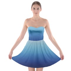 Blue Ombre Strapless Bra Top Dress