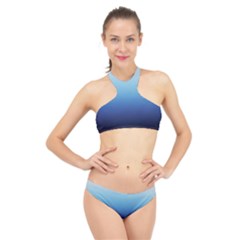 Blue Ombre High Neck Bikini Set by VeataAtticus