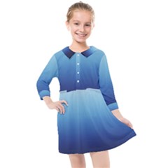 Blue Ombre Kids  Quarter Sleeve Shirt Dress