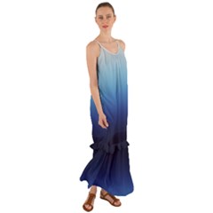 Blue Ombre Cami Maxi Ruffle Chiffon Dress