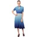 Blue Ombre Keyhole Neckline Chiffon Dress View1