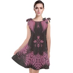 Glitch Art Grunge Distortion Tie Up Tunic Dress