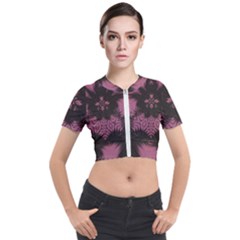 Glitch Art Grunge Distortion Short Sleeve Cropped Jacket by Mariart