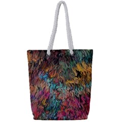 Oil Paint Full Print Rope Handle Tote (small) by Bajindul