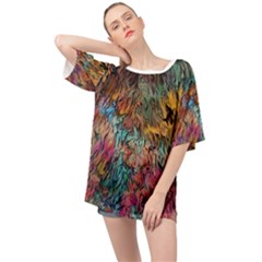 Oil Paint Oversized Chiffon Top by Bajindul